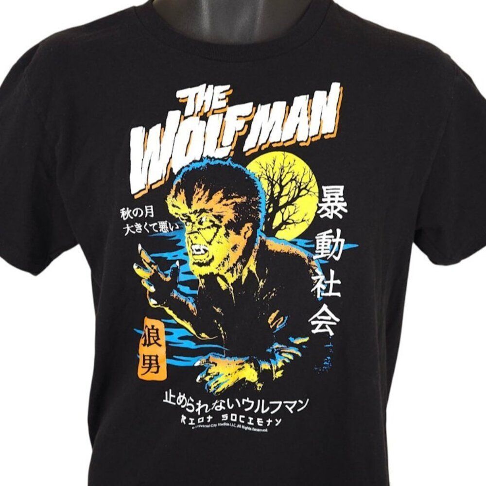 Wolf Man T Shirt Mens Size Medium Black Universal Studios Monsters Made In USA